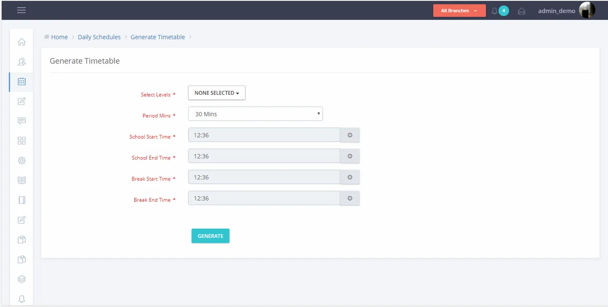 Ilmversity timetable generator interface